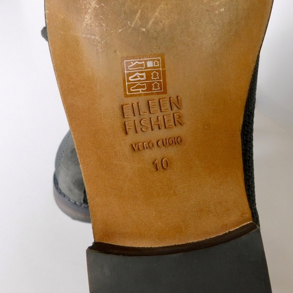 EILEEN FISHER Jude Graphite Gray Boots Textured Recycled Stretch Size 10 - Picture 9 of 12